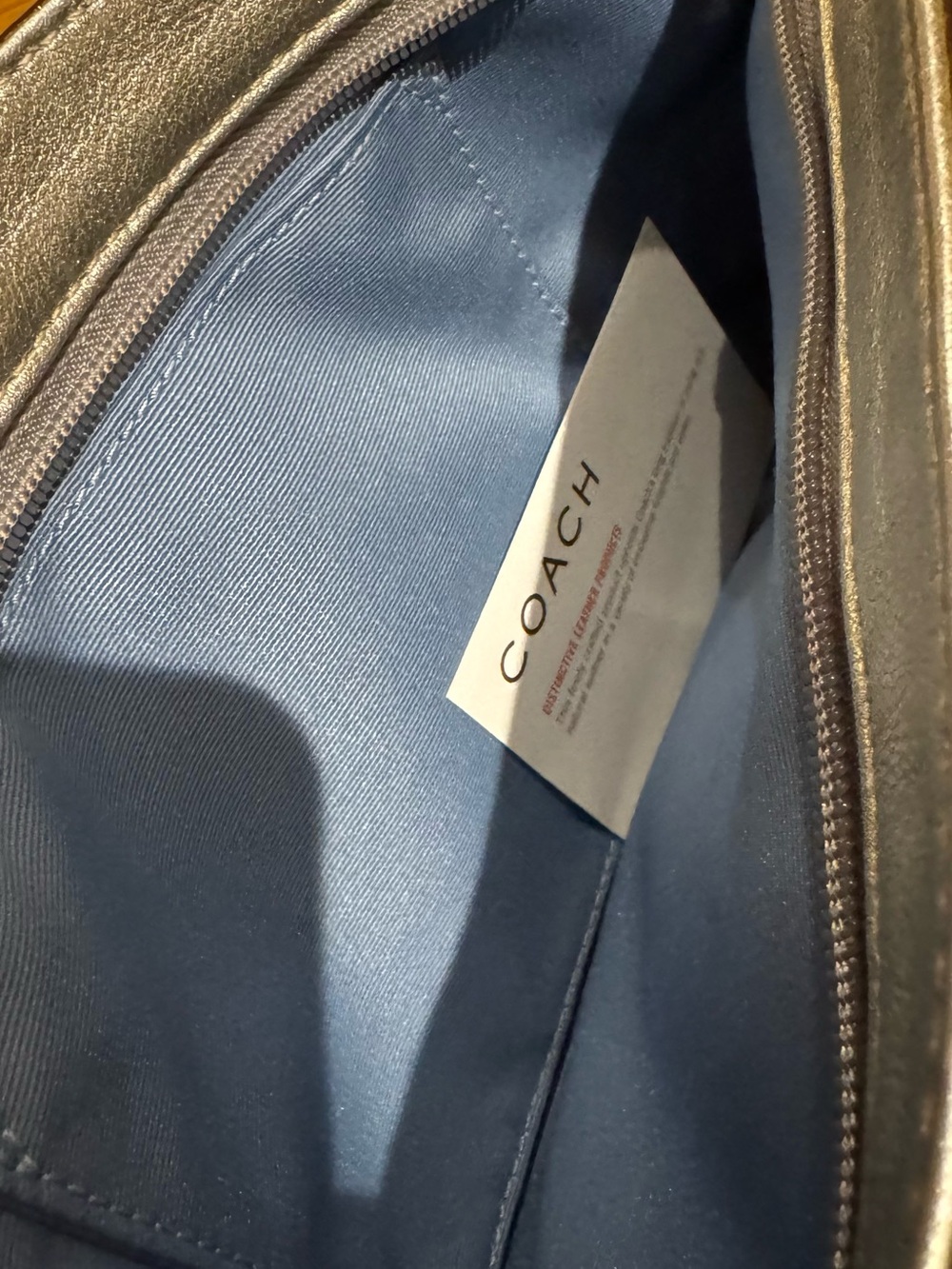 Coach Metallic Silver Leather Wristlet - Picture 3 of 3